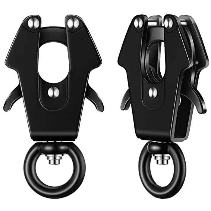 Reginary 2 Pcs Frog Clip Black Dog Basic Leashes 360 Degree Swivel Clip Leash Clasp Heavy Duty Quick Release Chain Buckle Frog Cable Leash Buckle for Linking Pet Collar Supplies(Classic) by Reginary - Used - Very Good condition - US$13.73