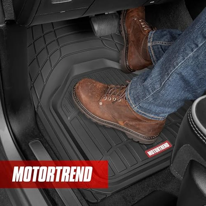 Motor Trend 943-BK FlexTough Defender Car Floor Mats -Next Generation Deep Dish Heavy Duty Contour Liners for Car SUV Truck & Van-All Weather Protection, Trim to Fit Most Vehicles by Motor Trend - Image 3