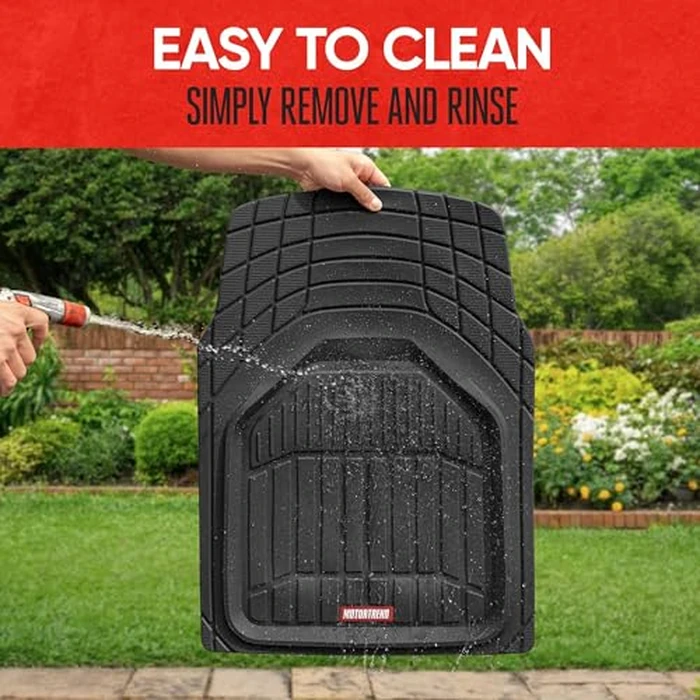 Motor Trend 943-BK FlexTough Defender Car Floor Mats -Next Generation Deep Dish Heavy Duty Contour Liners for Car SUV Truck & Van-All Weather Protection, Trim to Fit Most Vehicles by Motor Trend - Image 6