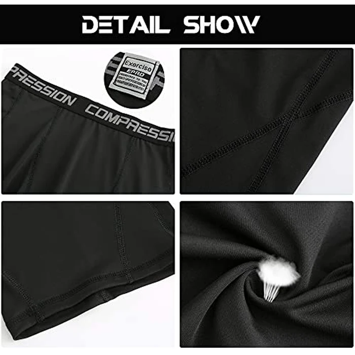 Holure Men's 3 Pack Sport Compression Shorts Athletic Underwear Black/Camo Black/Camo White 13-S by Holure - Image 4