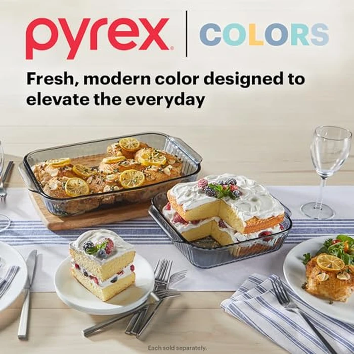 Pyrex Colors Tinted (9x13) Glass Baking Dish with BPA-Free Lid, Oblong Bakeware Glass Pan For Casserole & Lasagna, Dishwasher, Freezer, Microwave and Pre-Heated Oven Safe, Smoke by Pyrex - Image 6