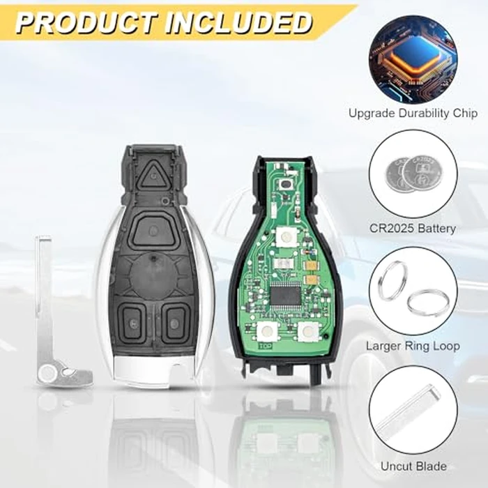 Vurkcy Key Fob Replacement for 1997-2014 Mercedes Benz C CL E GL ML R S Class/ 97-14 Sprinter 300 SL Series Car Keyless Entry Remote Control, IYZ3312 IYZDC, 4 Buttons, 2Pcs by Vurkcy - Image 5