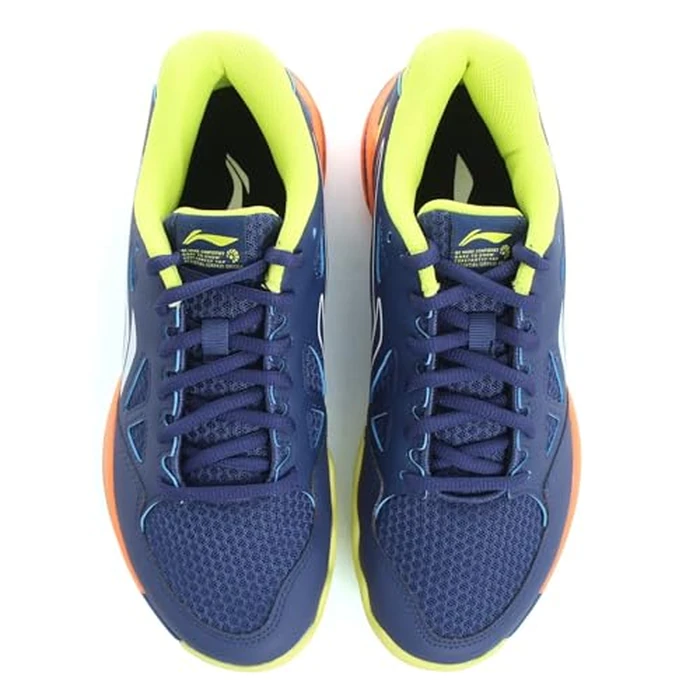 LI-NING Halberd Strike Unisex Badminton Shoes Anti-Slip Featherlight Rebound Professional Training Sports Sneakers Blueprint/Sulphur Spring US 9.5 by LI-NING - Image 4