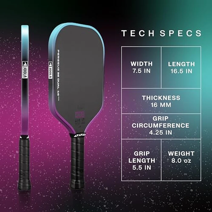 JOOLA Ben Johns Perseus 3S Dual 16mm Pickleball Paddles w/Propulsion Core - Charged Carbon Surface Technology - UPA and USAP Approved - Elongated Body Shape w/Large Sweet Spot. NFC Chip Enabeled by Joola - Image 2