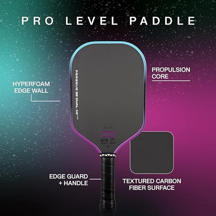 JOOLA Ben Johns Perseus 3S Dual 16mm Pickleball Paddles w/Propulsion Core - Charged Carbon Surface Technology - UPA and USAP Approved - Elongated Body Shape w/Large Sweet Spot. NFC Chip Enabeled by Joola - Image 3