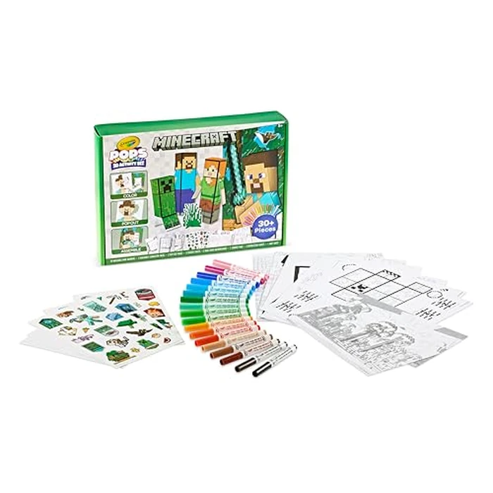 Crayola Minecraft POPs 3D Art Kit for Kids, Create 3D Characters, Coloring Activity Set with Markers & Stickers, Minecraft Toys, Gift for Boys & Girls by Crayola - Image 2