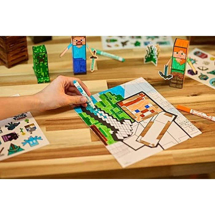 Crayola Minecraft POPs 3D Art Kit for Kids, Create 3D Characters, Coloring Activity Set with Markers & Stickers, Minecraft Toys, Gift for Boys & Girls by Crayola - Image 3