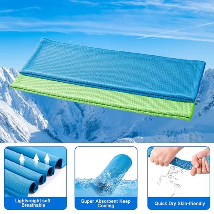 CADONO 4 Pack Cooling Towel (40"x12"), Soft Breathable Chilly Towel, Ice Towel, Microfiber Towel for Yoga, Sport, Running, Workout,Gym, Camping, Fitness, Workout & More Activities(Multicolor) by CADONO - Image 5