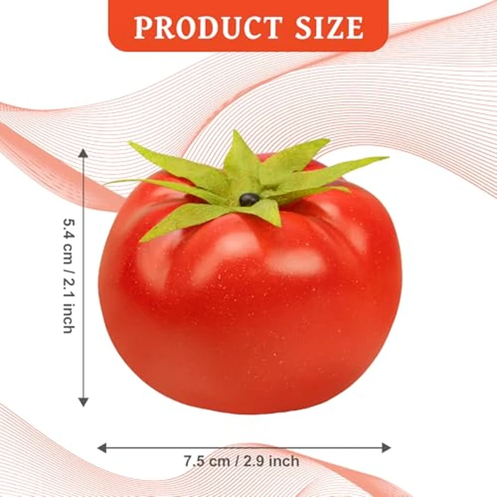 Meiwlong 6pcs Fake Tomatoes Lifelike Artificial Vegetables Faux Home Kitchen Harvest Party Theme Display Realistic Ornament Photography Props Model Thanksgiving Centerpieces by Meiwlong - Image 2