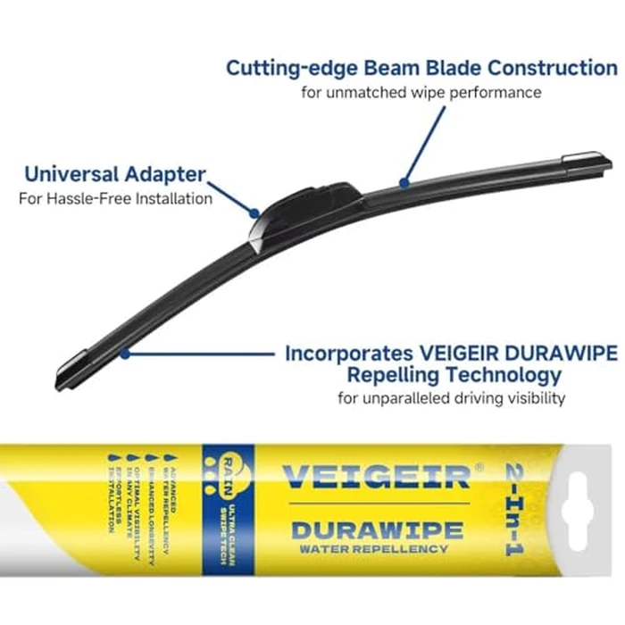 22 inch + 17 inch Compatible with SUBARU Impreza 2007-2004 CHEVROLET Cavalier 2005-1999 Cobalt 2010-2005 Front Windshield Wiper Blade Original Equipment Automotive Replacement J/U Hook Blades 2 Pack by VEIGEIR - Image 6