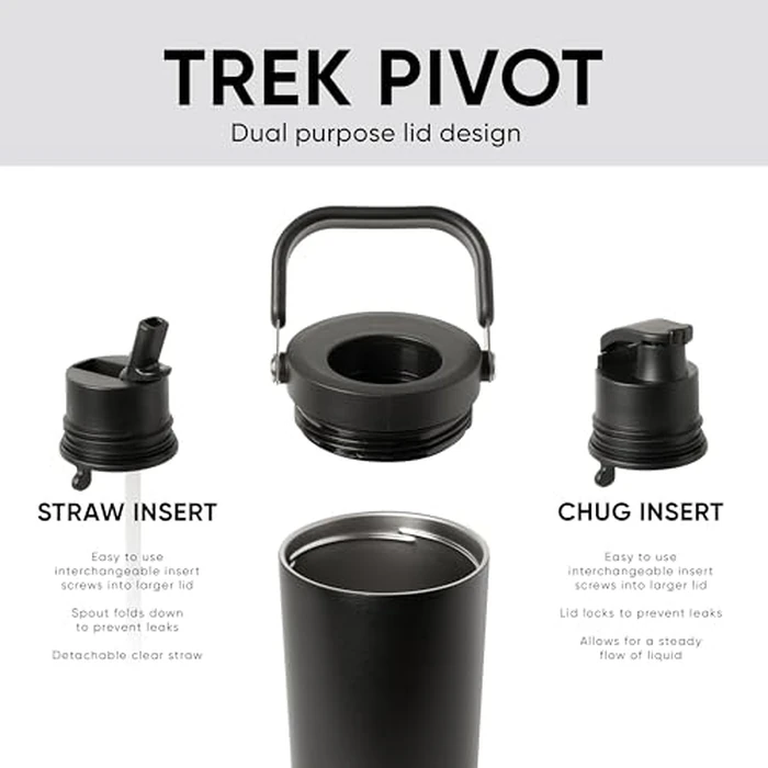Simple Modern Trek Pivot | 40oz Flip Straw Tumbler with Handle | Water Bottle & Boot | Interchangeable Straw & Chug Lids | Insulated Stainless Steel Jug | Gym Sports Outdoors | Winter White by Simple Modern - Image 2