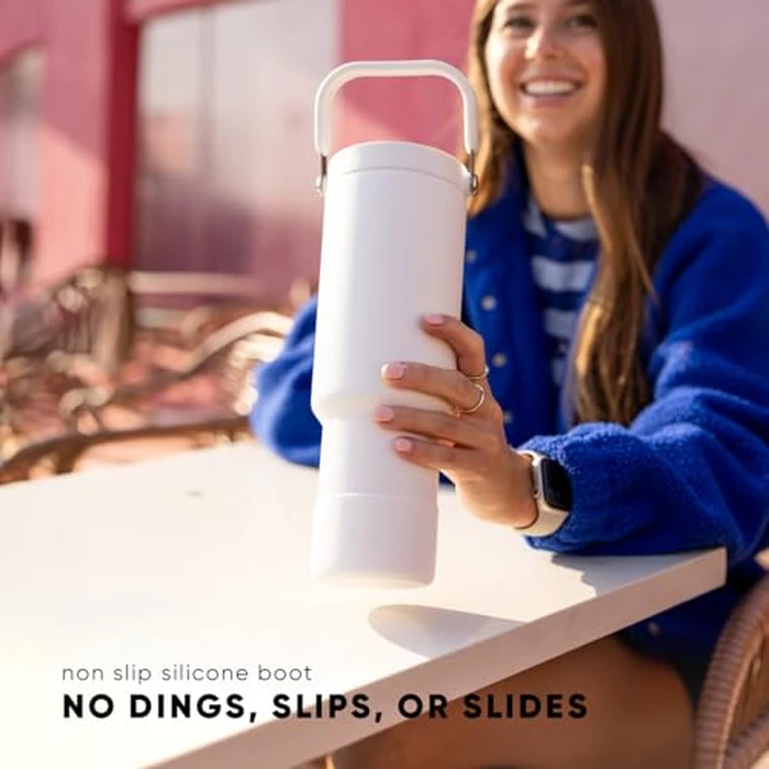 Simple Modern Trek Pivot | 40oz Flip Straw Tumbler with Handle | Water Bottle & Boot | Interchangeable Straw & Chug Lids | Insulated Stainless Steel Jug | Gym Sports Outdoors | Winter White by Simple Modern - Image 6