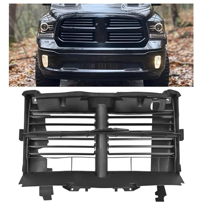 HECASA Active Grille Shutter Assembly w/o Actuator Compatible with 2013-2018 Ram 1500 2019-2024 Ram 1500 Classic Replacement for CH1206110 68302660AA 68302660AB Radiator Shutter by HECASA - Image 1