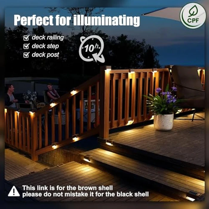 SOLPEX Solar Deck Lights Outdoor 16 Pack, Solar Step Lights Waterproof Led Solar lights for Outdoor Stairs, Step , Fence, Yard, Patio, and Pathway(Warm White) by SOLPEX - Image 2