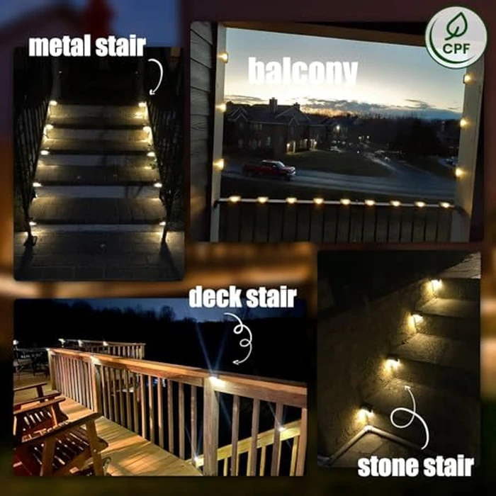 SOLPEX Solar Deck Lights Outdoor 16 Pack, Solar Step Lights Waterproof Led Solar lights for Outdoor Stairs, Step , Fence, Yard, Patio, and Pathway(Warm White) by SOLPEX - Image 5