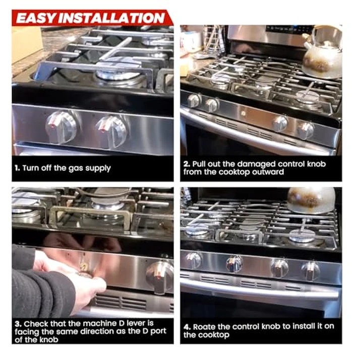 puxyblue 𝟮𝟬𝟮𝟱 𝙐𝙥𝙜𝙧𝙖𝙙𝙚𝙙 5 Pack DG94-03500A/Z OEM Stove Knob Replaces DG94-03500A DG94-03500U DG94-03500W Electric Gas Range Knobs Fit for Sam-Sung NX60T8111SS NX60T8311SS NX60T8711SS by puxyblue - Image 7