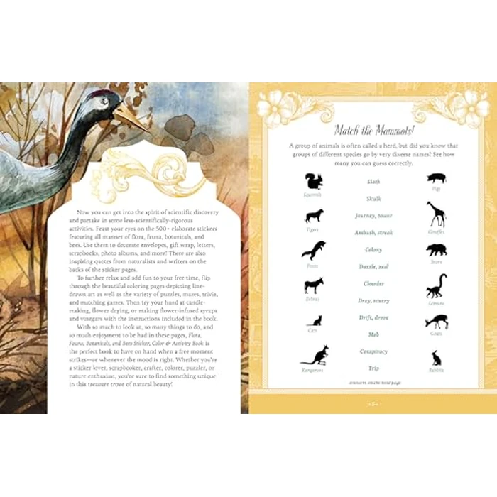 Flora, Fauna, Botanicals, and Bees Sticker, Color & Activity Book: Over 200 Unique Stickers by Chartwell Books - Image 2
