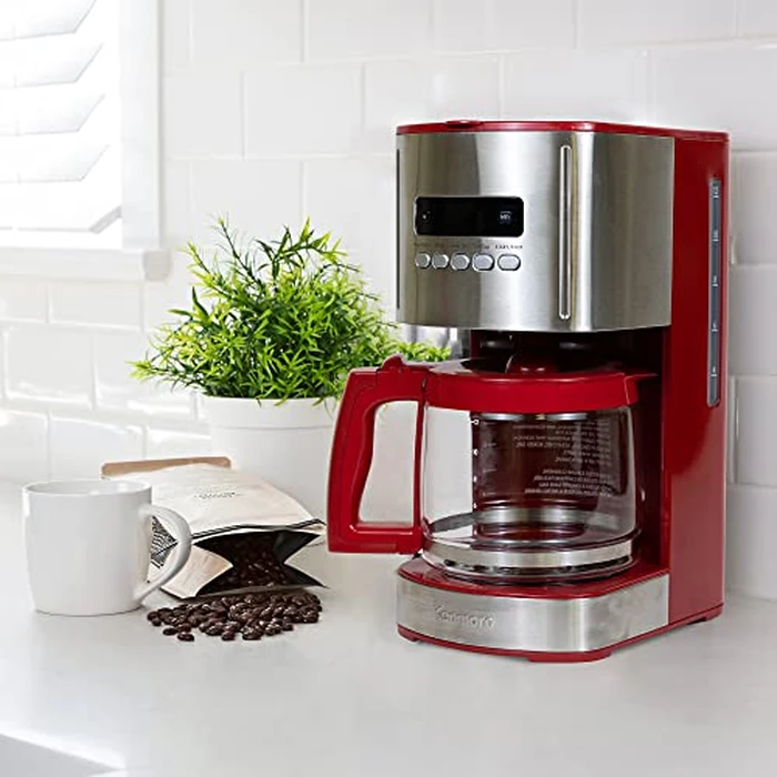 Kenmore Drip Coffee Maker - 12 Cup Programmable Cafe Machine With Glass Pot, Regular & Bold Brew, Auto Shut Off Large Water Reservoir, Reusable Filter, Kitchen Appliances For Cafeteria Barista, Red by Koolatron - Image 2
