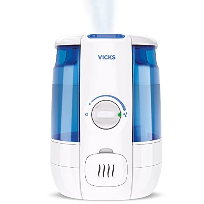 Vicks VUL600C CoolRelief Ultrasonic Cool Mist Humidifier, Medium Room Humidifier for Baby, Bedroom, Office Desk, with Variable Output Control, Scent Pad Slots, Inhalant Cup, Auto Shut-Off, 4.5L/1.2Gal by Vicks - Image 1