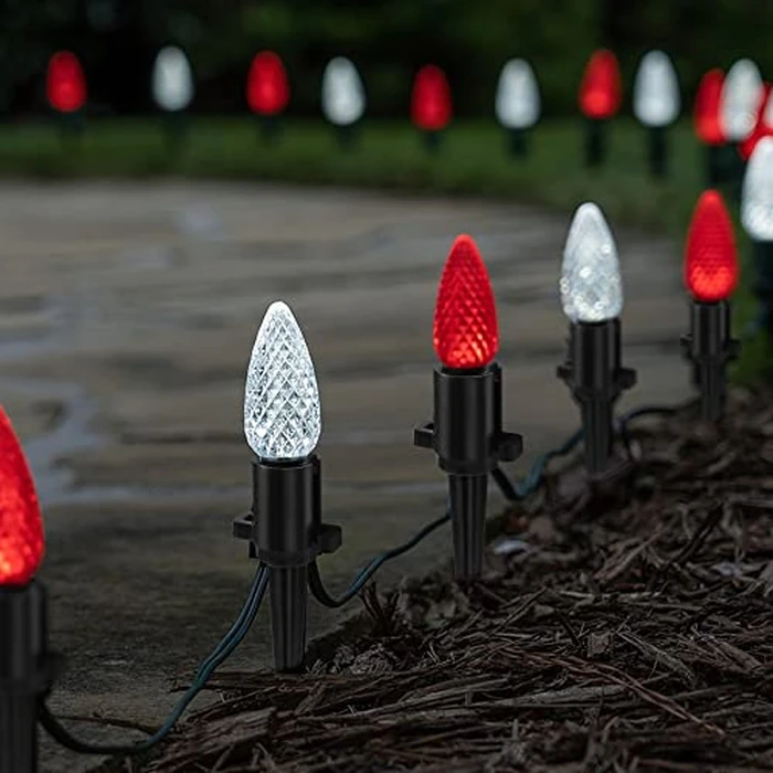 Dazzle Bright 5.5 Inch 100 Pcs C9 Christmas Light Ground Stakes for Outdoor Decor - Black Plastic Spikes for Lawn, Garden, Patio by Dazzle Bright - Image 3