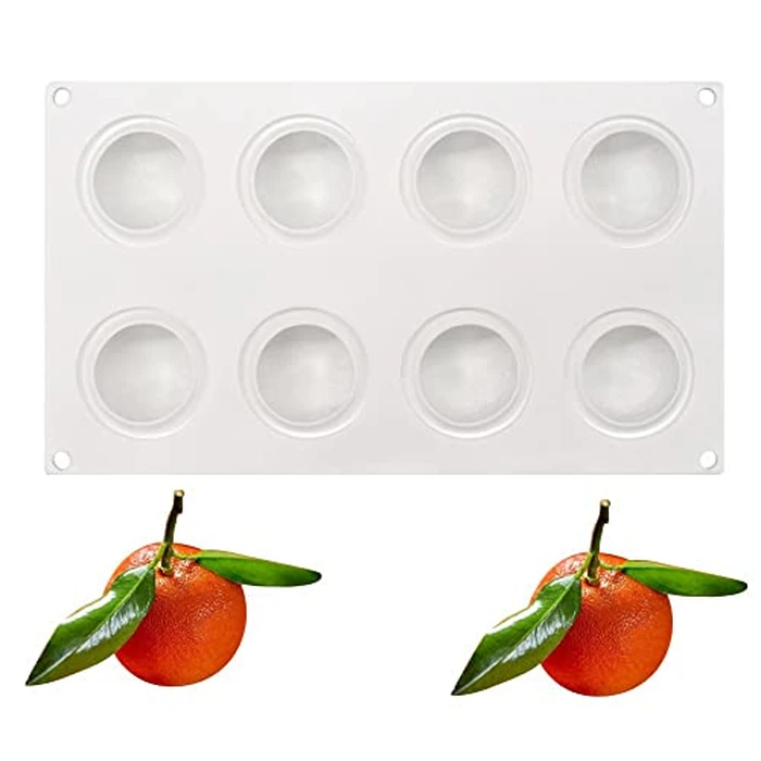 Silicone Mold Dessert Silicone Cake Mold For Baking Fondant Mould Fruit Shape Sugar Candy Jelly Bakeware Chocolates Mould (Orange J_11.68x6.84x2.32 inch) by mostsom - Image 1