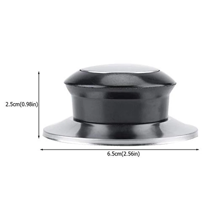 Pot Pan Lids Knob Lifting Handle Heat-Resistant Home Kitchen Cookware Replacement Parts Metal Black Silver 5Pcs,Knobs & Handles by Yosoo - Image 3