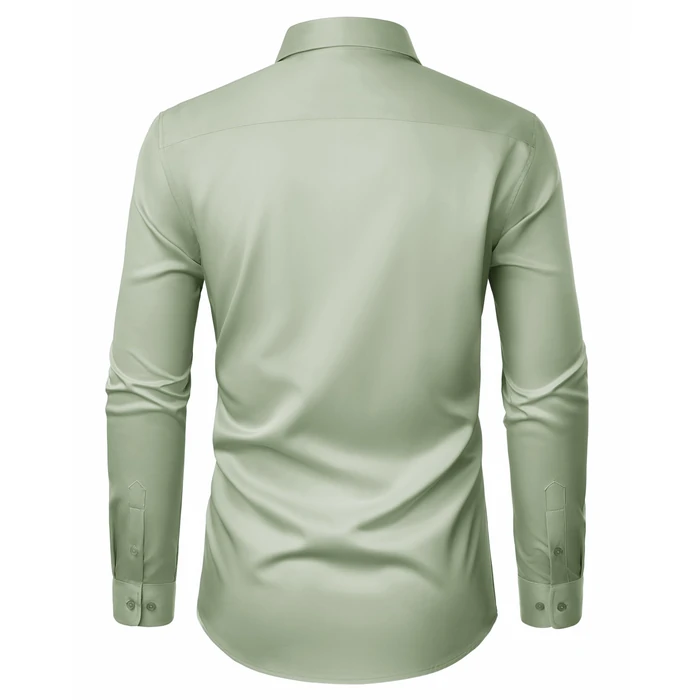 J.VER Sage Green Mens Dress Shirt Stretch Wrinkle Free Button Down Long Sleeve Shirts Business Casual Regular Fit Wear with Pocket Medium by J.VER - Image 5