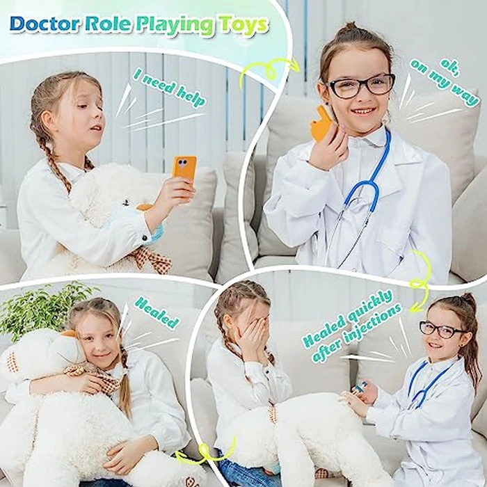 Sundaymot Doctor Kit for Kids, 34 Pcs Pretend Playset for Toddlers, Doctor kit for Toddlers 3-5, with Medical Bag, Stethoscope and Other Accessories, for Boys and Girls Fun Role Playing Game by Sundaymot - Image 2