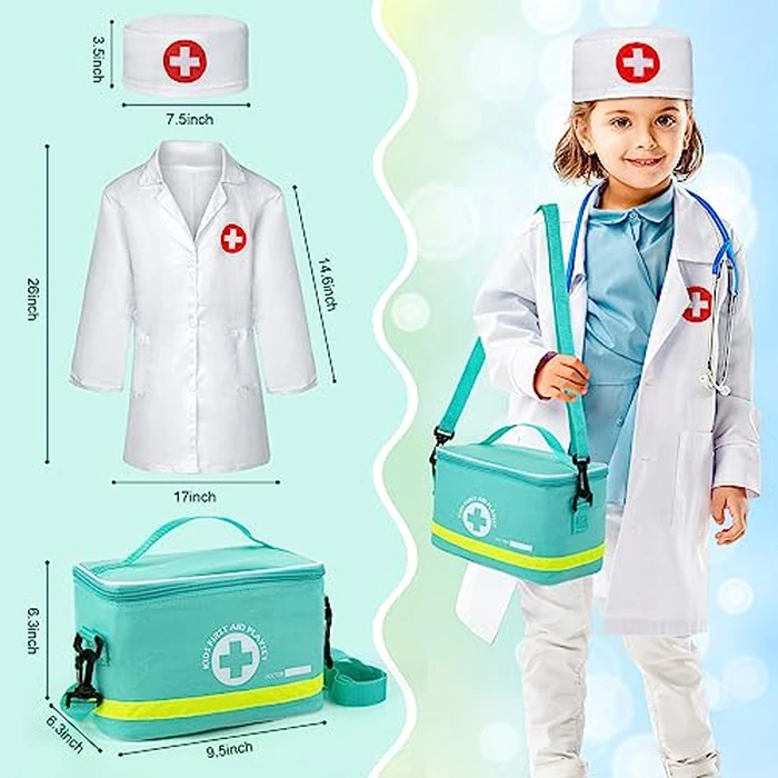 Sundaymot Doctor Kit for Kids, 34 Pcs Pretend Playset for Toddlers, Doctor kit for Toddlers 3-5, with Medical Bag, Stethoscope and Other Accessories, for Boys and Girls Fun Role Playing Game by Sundaymot - Image 5