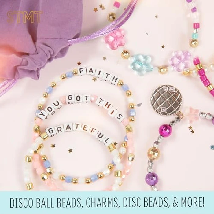 STMT D.I.Y. Glitz Bead Case, Includes Over 500 Jewelry Making Supplies, Including Cute Beads for Jewelry Making, Bracelet Charms, Storage Case, Friendship Bracelet Kit, Teen Girl Gifts by STMT - Image 2