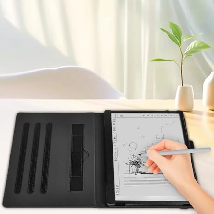 E NET-CASE Case for Onyx Boox GO 10.3" ePaper, New Upgraded Design 360 Degree Rotating Stand Cover with Pen Holder/Hand Strap & Auto Sleep/Wake (Black) by E NET-CASE - Image 7