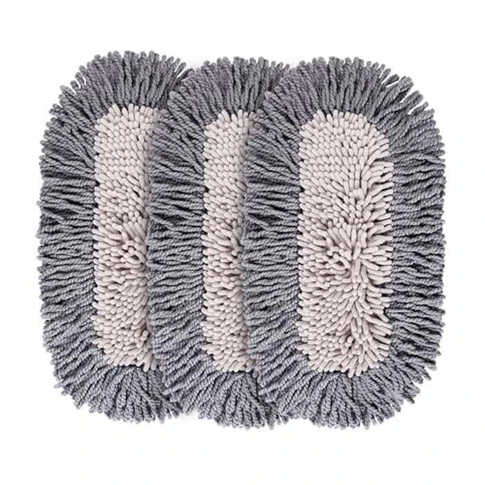 CLEANHOME Microfiber Dust Mop Replacement Pads for Hardwood Floor Cleaning, Washable and Reusable Chenille Mop Pads 3 Packs by CLEANHOME - Used - Like New condition - US$14.85