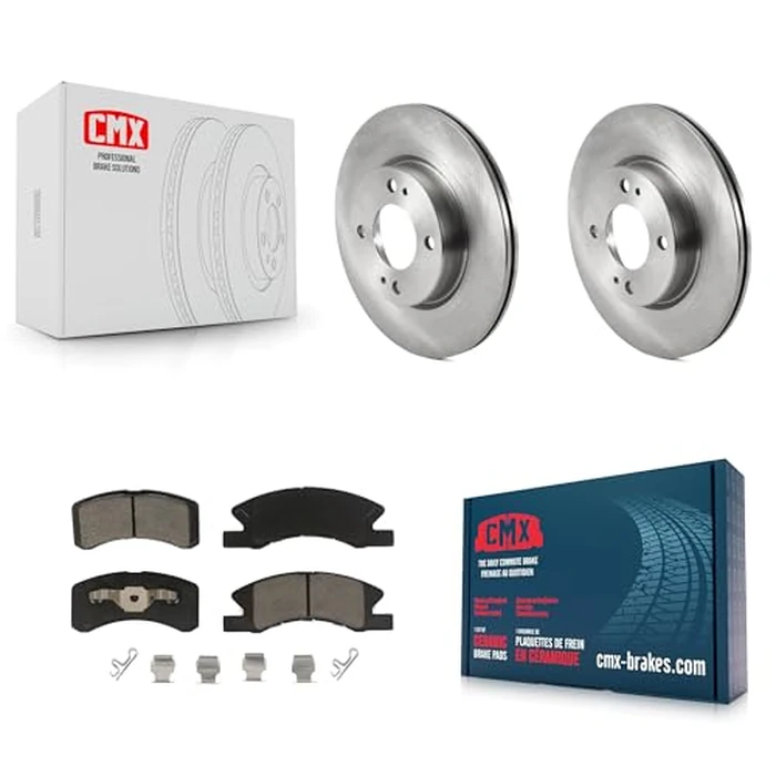 CMX Front Disc Brake Rotors And Ceramic Pads Kit Replacement For 2017-2024 Mitsubishi Mirage G4 K8C-100617 by CMX - Used - Acceptable condition