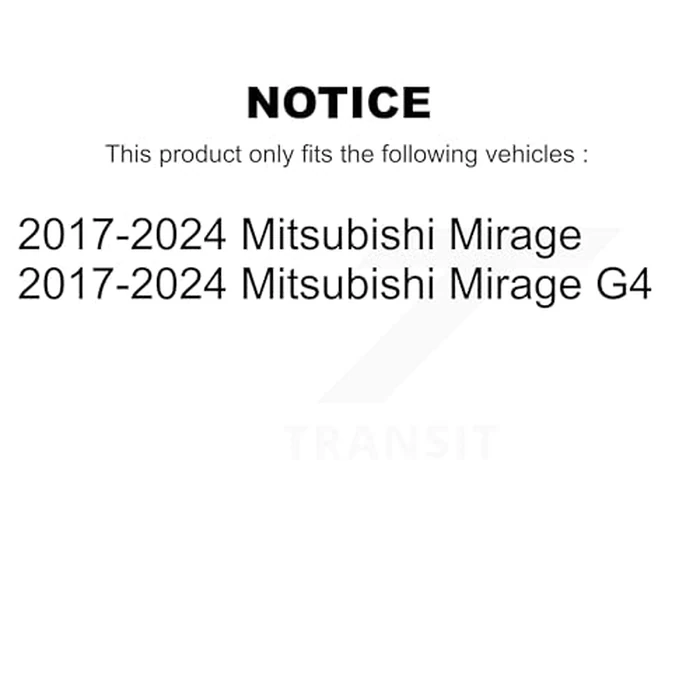 CMX Front Disc Brake Rotors And Ceramic Pads Kit Replacement For 2017-2024 Mitsubishi Mirage G4 K8C-100617 by CMX - Image 2