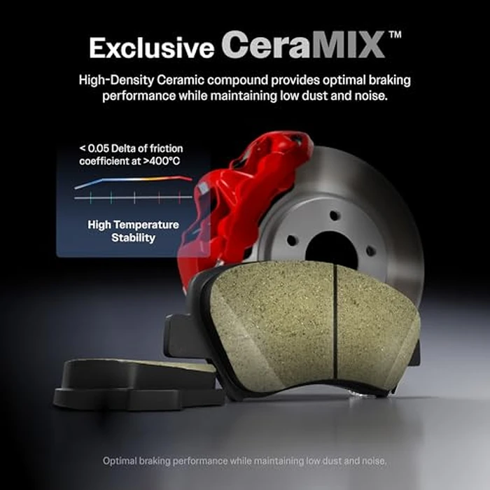 CMX Front Disc Brake Rotors And Ceramic Pads Kit Replacement For 2017-2024 Mitsubishi Mirage G4 K8C-100617 by CMX - Image 4