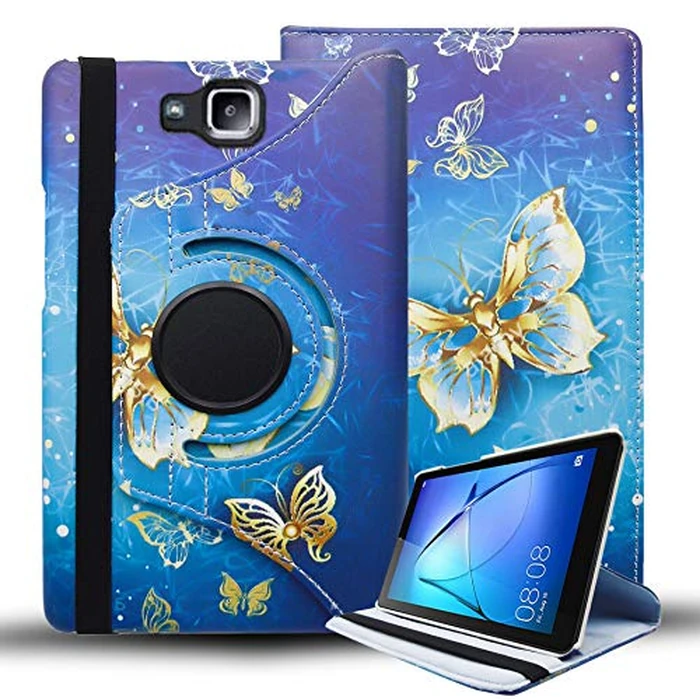 Case for Samsung Galaxy Tab E 9.6 (SM-T560, SM-T560NU), Tab E Nook 9.6-360 Degree Rotating Stand PU Leather Case (Butterfly Gold) by a2one.stuff - Used - Acceptable condition - CA$3.74