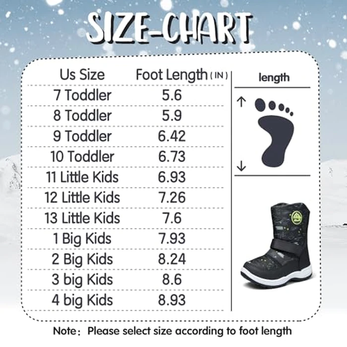 K KomForme Boys Girls Snow Boots Waterproof Winter Outdoor Boots(Toddler/Little Kid/Big Kid) by K KomForme - Image 7