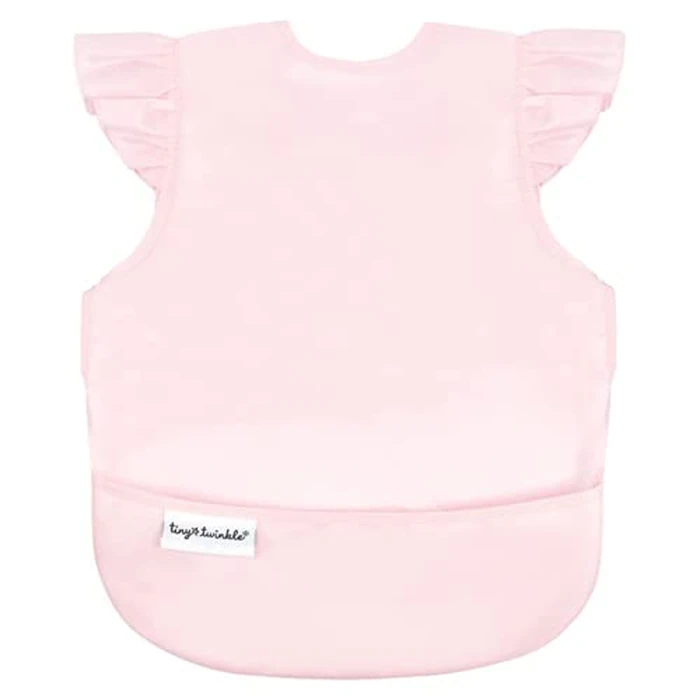 Tiny Twinkle Mess Proof Baby Bib for Girls | Waterproof Toddler Bib for Eating | Baby Apron for Feeding | Machine Washable | Perfect Shower Gift (Rose, 6-24M) by Tiny Twinkle - Used - Like New condition - US$11.05