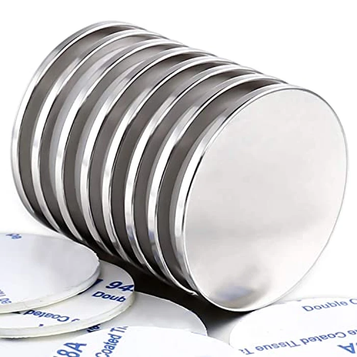 LOVIMAG Strong Neodymium Disc Magnets with Double-Sided Adhesive Powerful Rare Earth Magnets, Perfect for Fridge, DIY, Building, Scientific, Craft, and Offic, 1.26 inch x 0.08 inch - Pack of 8 by LOVIMAG - Used - Like New condition - US$8.99