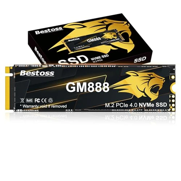 512GB PCIe 4.0 M.2 2280 NVMe SSD for PC, PS5, Laptops, Up to 7100MB/s, Internal Solid State Drive, Dynamic SLC Cache, HMB, Engineered for Gamers, AI Developers, Video Editors, Pro Creators GM888 by Bestoss - Used - Like New condition