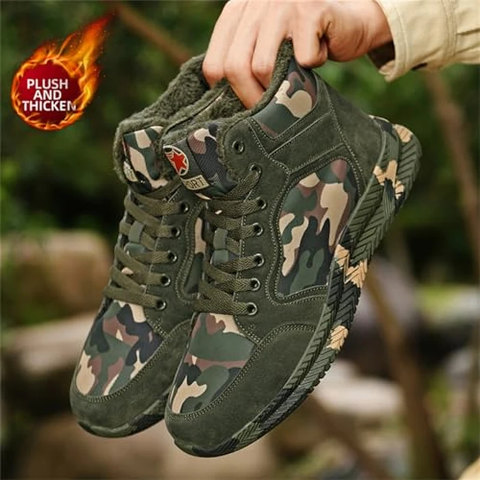 High-top Sports Canvas Camouflage Shoes Suitable for Outdoor Mountaineering and Hiking Training by Generic - Image 2