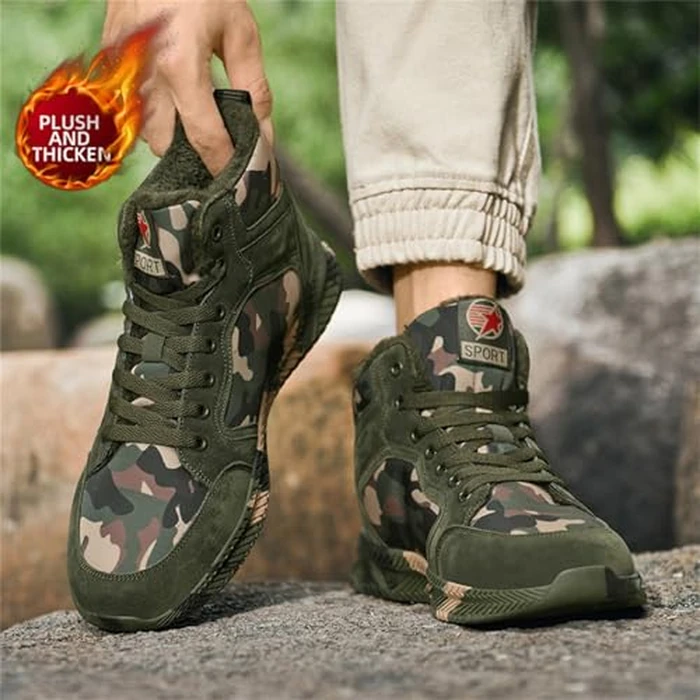 High-top Sports Canvas Camouflage Shoes Suitable for Outdoor Mountaineering and Hiking Training by Generic - Image 3