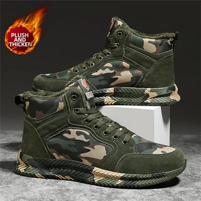 High-top Sports Canvas Camouflage Shoes Suitable for Outdoor Mountaineering and Hiking Training by Generic - Image 9