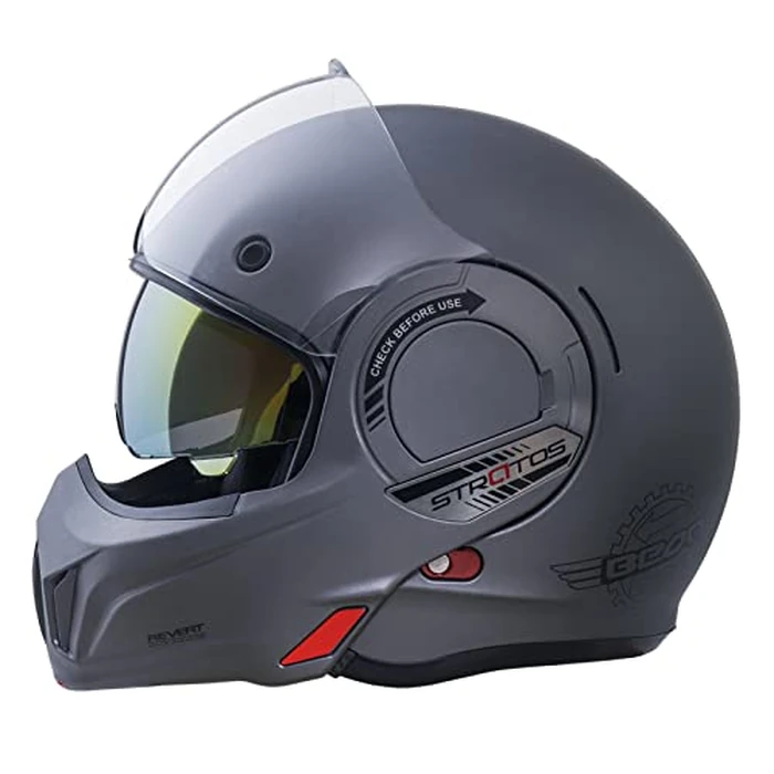 BEON Full Face Motorcycle Helmet DOT Approved, 180 degrees Reversible Chin Guard Modular Pilot Helmet with Anti-Fog Dual Visors for Adult Men Women (S-XXL) by BeON - Used - Very Good condition