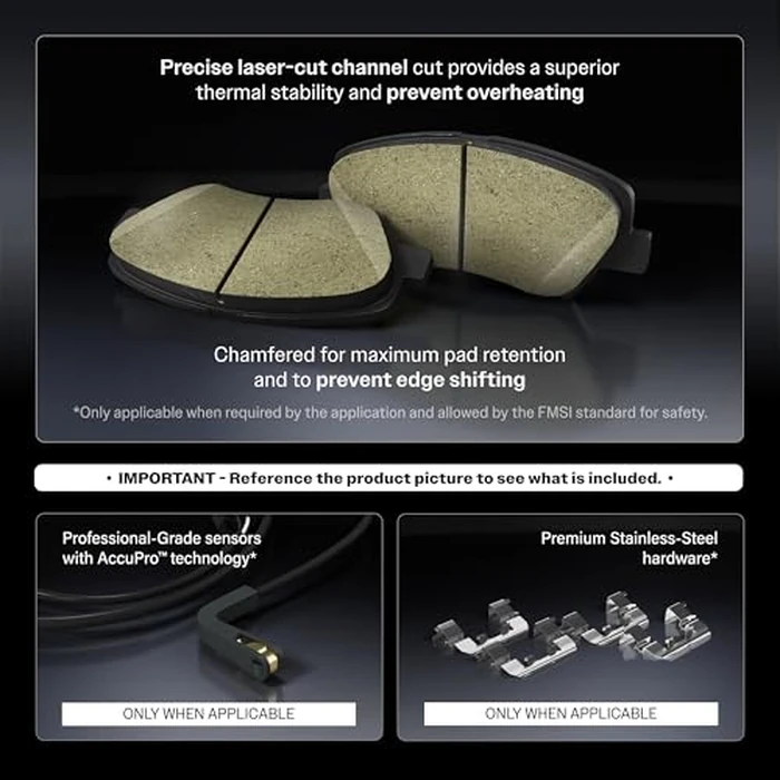 CMX Front Rear Ceramic Brake Pads Kit Replacement For 2022-2024 Honda Civic LX Sport EX EX-L Touring KCX-100706 by CMX - Image 9