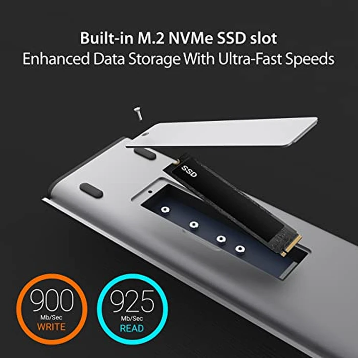 j5create USB C Dual 4K 60Hz Display Docking Station (12-in-1), Built-in M.2 SSD Slot, HDMI, DisplayPort, 10Gbps USB-A, Card Reader, PD 100W, Ethernet, for 2021 MacBook Pro (JCD552) by j5create - Image 5