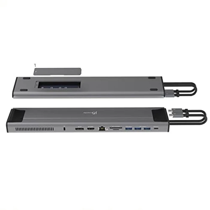 j5create USB C Dual 4K 60Hz Display Docking Station (12-in-1), Built-in M.2 SSD Slot, HDMI, DisplayPort, 10Gbps USB-A, Card Reader, PD 100W, Ethernet, for 2021 MacBook Pro (JCD552) by j5create - Image 7