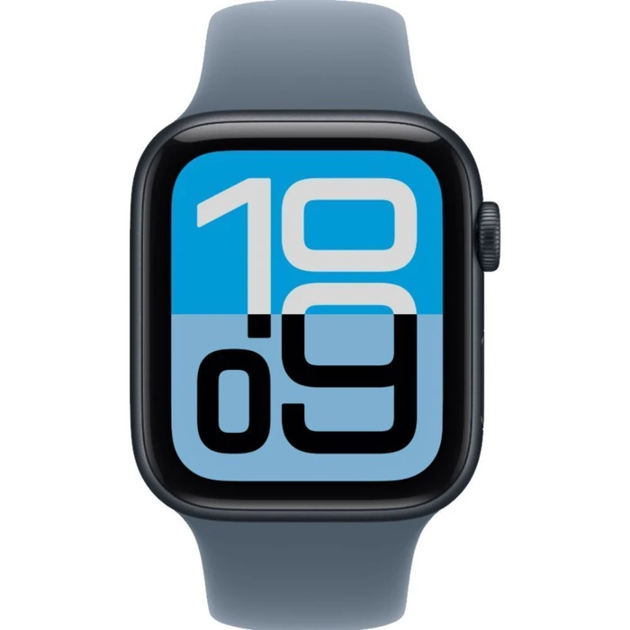 Apple Watch SE 3rd Gen (2025) (Cellular + GPS) - 64GB - 44mm - Midnight Aluminum Case with Anchor Blue Silicone Sport Band - M/L Size by Apple - Refurbished - Premium condition