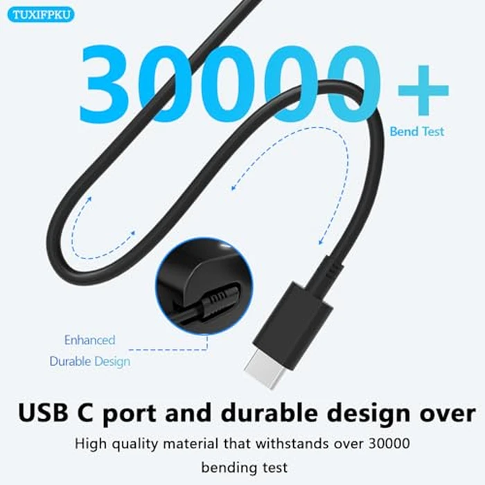 TUXIFPKU 65W Laptop Charger USB C Compatible with Dell Latitude 5420 5520 5320 5430 5440 5510 5410 5530 7430 7420 3520 7400 7440 Inspiron 14 7425 16 7620 2in1 XPS 13 Chromebook 3100 Type C Power Cord by TUXIFPKU - Image 2