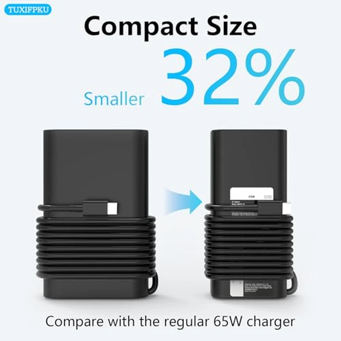 TUXIFPKU 65W Laptop Charger USB C Compatible with Dell Latitude 5420 5520 5320 5430 5440 5510 5410 5530 7430 7420 3520 7400 7440 Inspiron 14 7425 16 7620 2in1 XPS 13 Chromebook 3100 Type C Power Cord by TUXIFPKU - Image 6